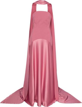 Solace London Mae Scarf-detail Strapless Maxi Dress