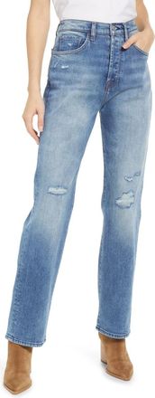 7 For All Mankind Womens 7 For All Mankind Jeans Ventura Blue Denim Distressed Straight JZZ353