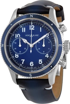 Montblanc 1858 Chronograph Automatic Blue Dial Mens Watch 126912