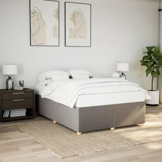 vidaXL Cama Sin Colch&oacute;n Tela Gris Taupe 140x190 Cm Vidaxl