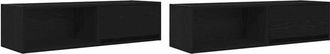 vidaXL Vidaxl - Muebles de tv 2 uds Roble Negro 100x31x25,5cm Madera ingeniería