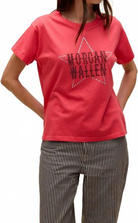 Daydreamer Morgan Wallen Star Short Sleeve Tee In Coral Sea