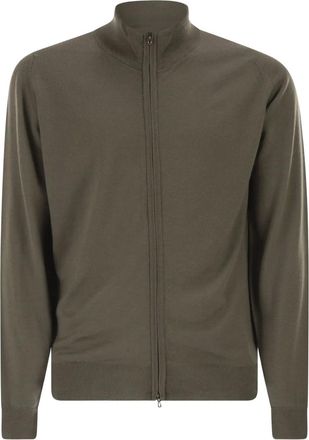 John Smedley Cardigan Maclean con zip - Verde