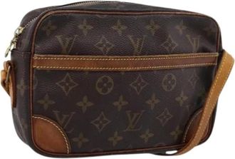 Louis Vuitton Pre-owned Monogram Canvas Shoulder Bag - Dames - Vintage Schoudertas - Bruin - ONE Size - Leer - Vintage