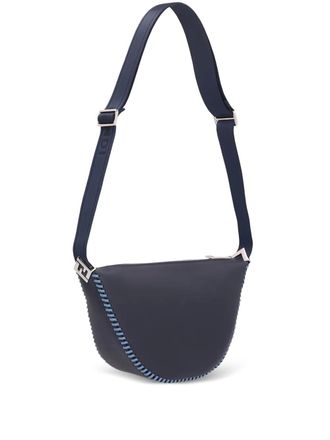 Fendi small Melon curved-edge leather messenger bag - men - Grained Calf Leather - One Size - Blue