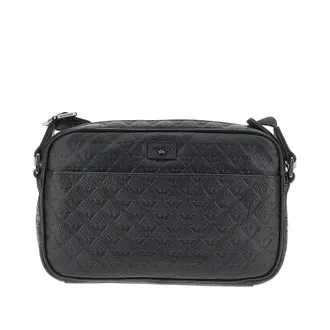 Emporio Armani Eagle motif embossed leather crossbody bag Man One Size