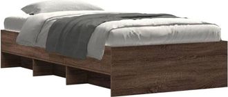 vidaXL Estructura De Cama Sin Colch&oacute;n Madera Marr&oacute;n Roble 90x190 Cm Vidaxl