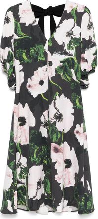 Stine Goya Umber Windflower volume-sleeves midi dress - Black