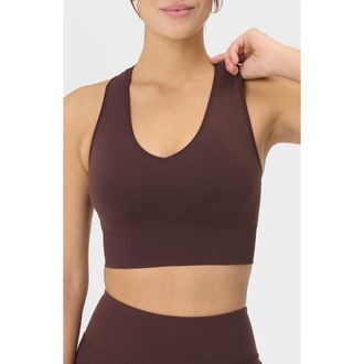 Sweaty Betty Stamina Soft Touch Sports Bra in Sable Brown at Nordstrom, Size Small