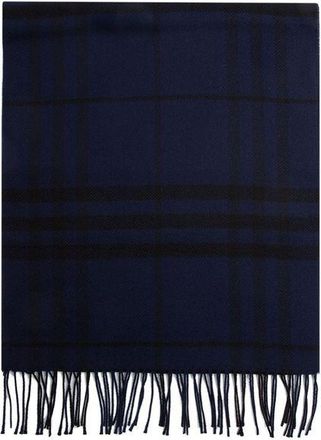 Burberry Classic Check Wool Scarf - Navy