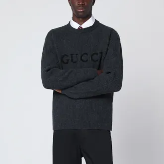Gucci Maglione grigio in lana e cashmere