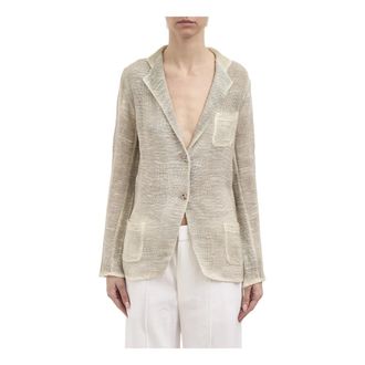 Avant Toi Blazers, female, Beige, Size: XS Giacca in maglia di lino