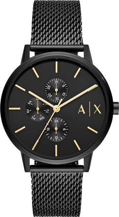 A|X Armani Exchange Mesh Strap Watch, 42mm in Black at Nordstrom Rack