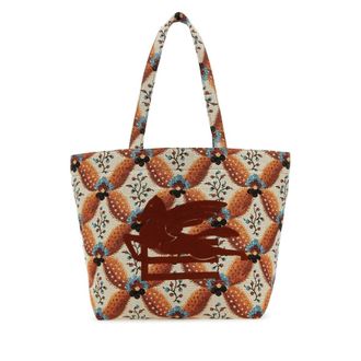 Etro Embroidered Canvas Medium Soft Trotter Shopping Bag