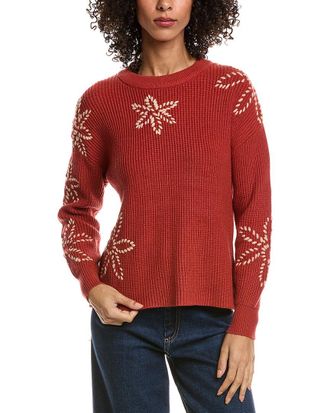 T Tahari Flower Embroidery Sweater