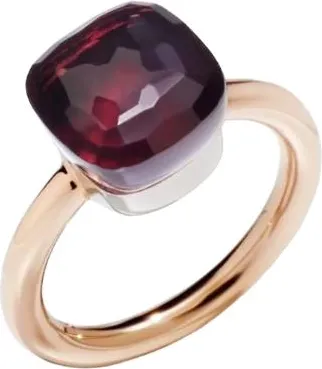 POMELLATO Garnet And Rose Gold Nudo Ring