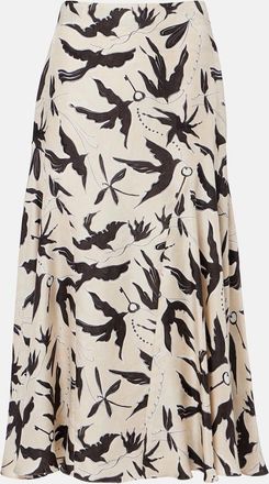 Altuzarra Elton printed silk midi skirt