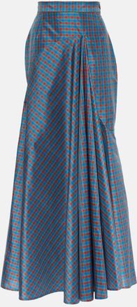 Vivienne Westwood Checked ruffled silk-blend maxi skirt