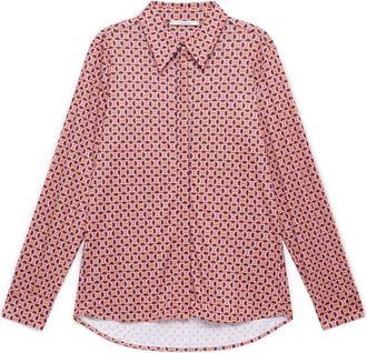 Maliparmi Micro Print Jersey Shirt - Dames - Overhemden - Roze - M - Leer - Overhemden