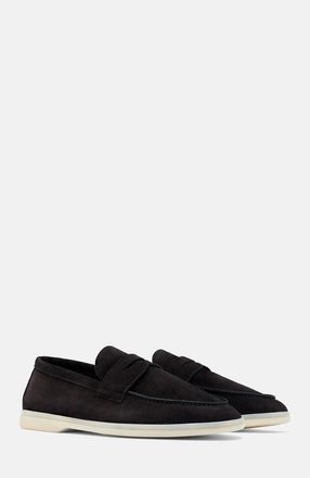 Scarosso Luciano Loafers in Black Edit - Suede at Nordstrom, Size 42.5