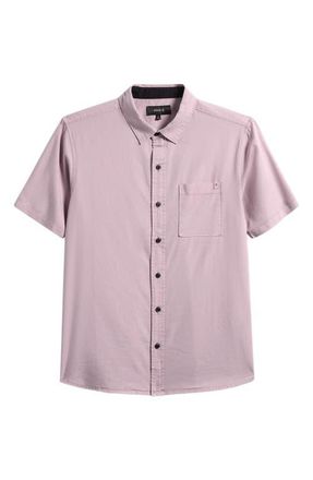 Roark Made to Fade Short Sleeve Cotton & Lyocell Button-Up Shirt in Purple at Nordstrom, Size Xx-Large