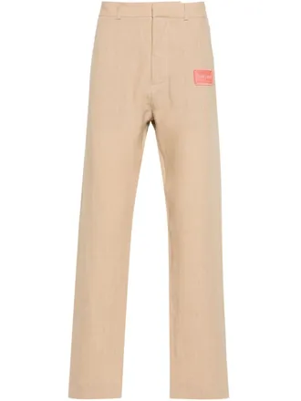 Off-white Broek met toelopende pijpen - Beige