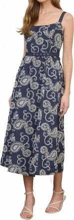 ZOE AND CLAIRE Paisley Strap Denim Dress In Navy