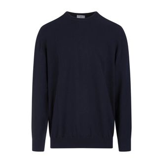 Fedeli Cashmere Knitwear, male, Blue, Size: 2XL Argentina Slim Fit Pullover