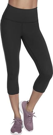 Skechers GO WALK High Waisted Midcalf Leggings Womens Casual Pants Black : 2XL, Nylon/Elastane