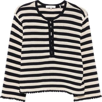 Frame Denim Pointelle Stripe Trui - Dames - Ronde hals truien - Veelkleurig - S - Truien & Vesten