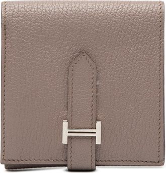 Herm&egrave;s Gray Grayish Chevre Leather Wallet (Bi-Fold) (Pre-Owned)