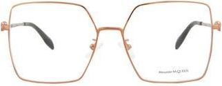 Alexander McQueen 57mm Square Optical Glasses in Nude Nude Transparent at Nordstrom Rack