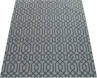 Paco Home Paco Home - Alfombra De Tejido Plano Moderna Con Tejedura Motivo Geom&eacute;trico Aspecto Escandinavo Gris 120x160 Cm