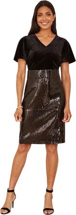 Yumi Bodycon-jurk van fluweel met pailletten voor dames (Zwart)