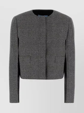 Prada checked cropped blazer