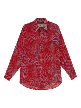 MISCI animal-print shirt - men - Silk - PP - Red