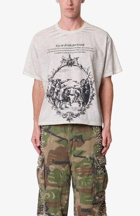mnml Do Not Return Distressed Graphic T-Shirt in Off White at Nordstrom, Size Xx-Large