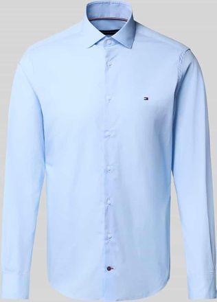 Tommy Hilfiger Tailored Slim Fit Businesshemd aus Baumwoll-Mix in Bleu, Größe 39