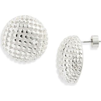 Nordstrom Mesh Button Stud Earrings in Silver at Nordstrom Rack