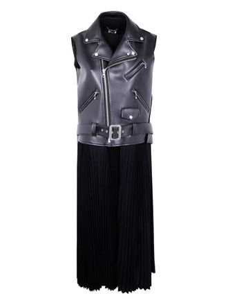 Junya Watanabe biker maxi dress - women - Polyester/Polyurethane - L - Black