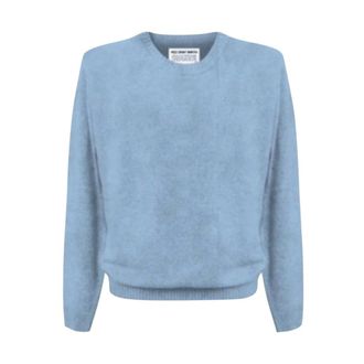 MC2 Saint Barth Round-neck Knitwear, male, Blue, Size: XL Stretch Sweater