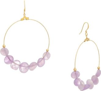 Kenneth Jay Lane 18K Plated Hoop Earrings