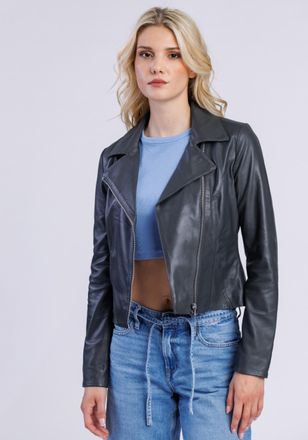 Freaky Nation Lederjacke FREAKY NATION Lederjacke-FN, Damen, Gr. M (38), dunkelgrau, Oberstoff: 100% Leder; Futter: 100% Baumwolle, normal, Jacken Lederjacke