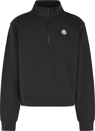 Moncler T-Neck Black Cotton Sweatshirt