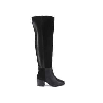 Kurt Geiger Womens Suede Kgl Block Heel Knee Boots - Black - Size UK 4