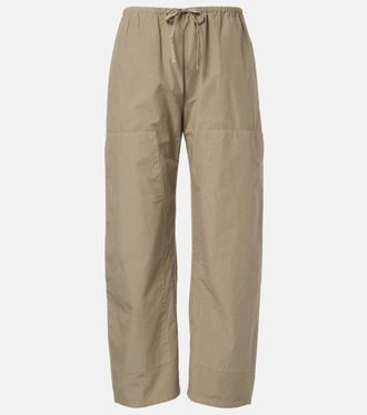 Leset Kyoto cotton wide-leg pants