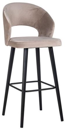 Richmond Interiors Design Barstuhl Savoy - Beige Velvet, Sitzh&ouml;he 82 cm