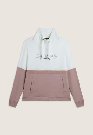 Freddy Sweatshirt FREDDY Pullover F4WCXS6, Damen, Gr. XL, weiss (fawn, snow wei&szlig;), Obermaterial: 95% Viskose CV. 5% Elasthan EL., Sweatshirts Sweatshirt