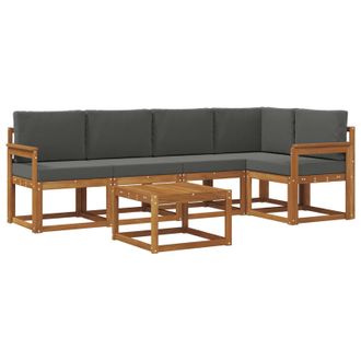 vidaXL Conjunto De Sof&aacute;s De Exterior 6 Pcs Natural Y Antracita Vidaxl