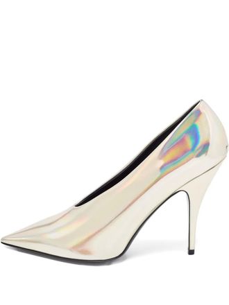 Stella McCartney 120mm iridescent leather pumps - women - Artificial Leather/Artificial Leather/Polyurethane - 40.5 - White